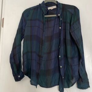 Loft petite mandarin collar button down shirt